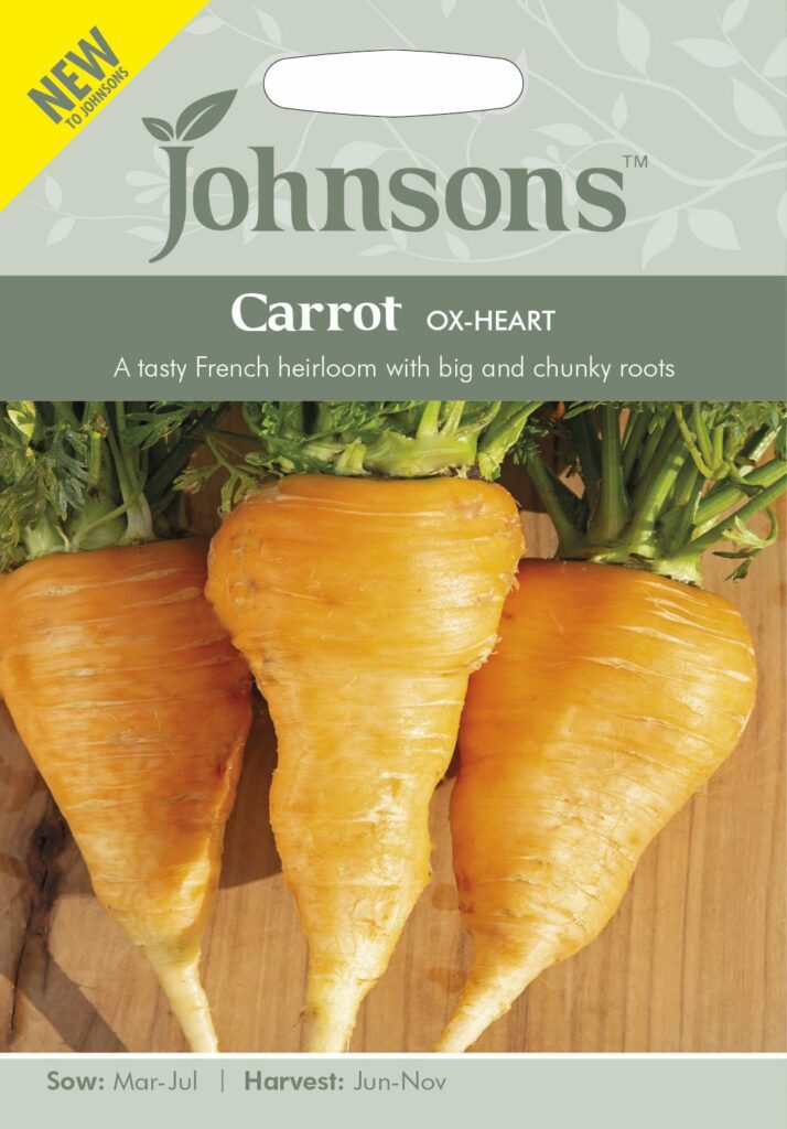 Johnsons Carrot Ox-Heart Seeds 5010931329434