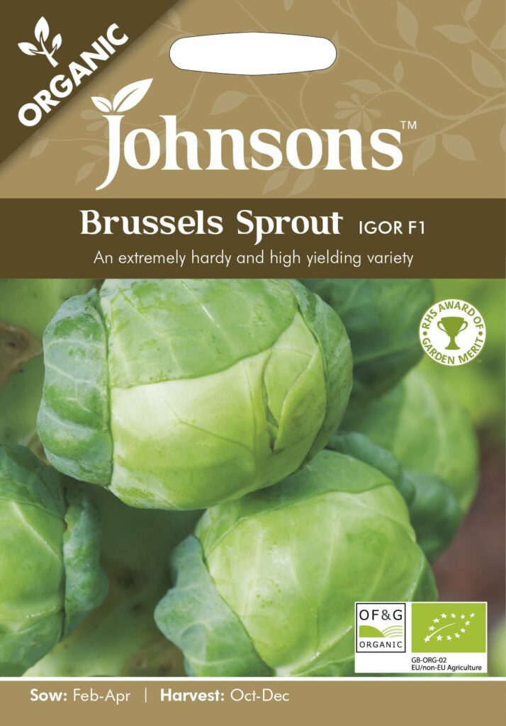 Johnsons Organic Brussels Sprout Igor Seeds 5010931283675