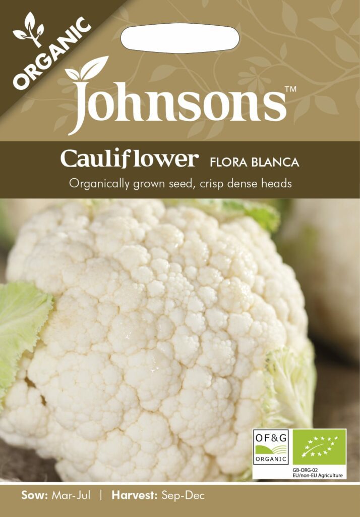 Johnsons Organic Cauliflower Flora Blanca Seeds 5010931254873