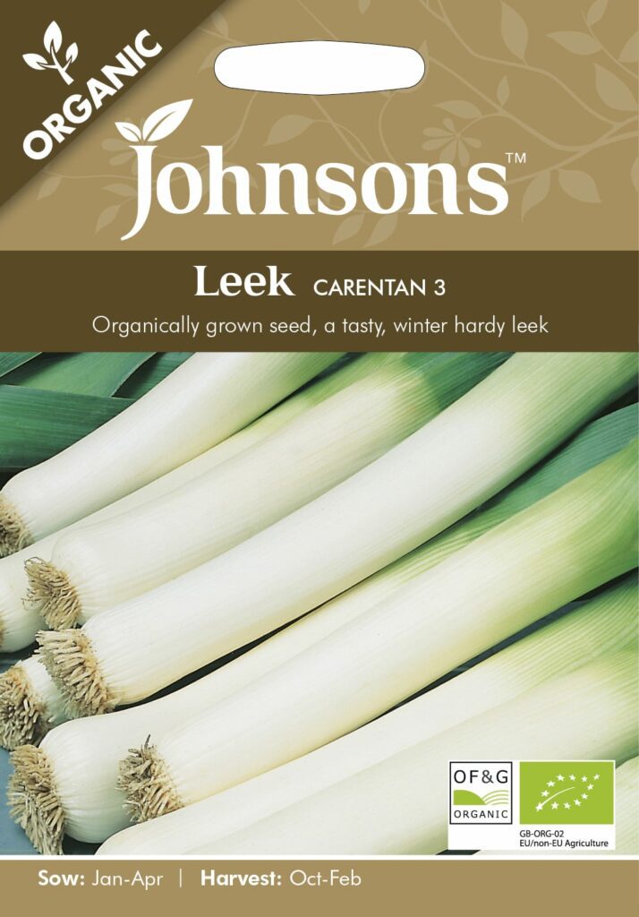 Johnsons Organic Leek Carentan Seeds 5010931101214