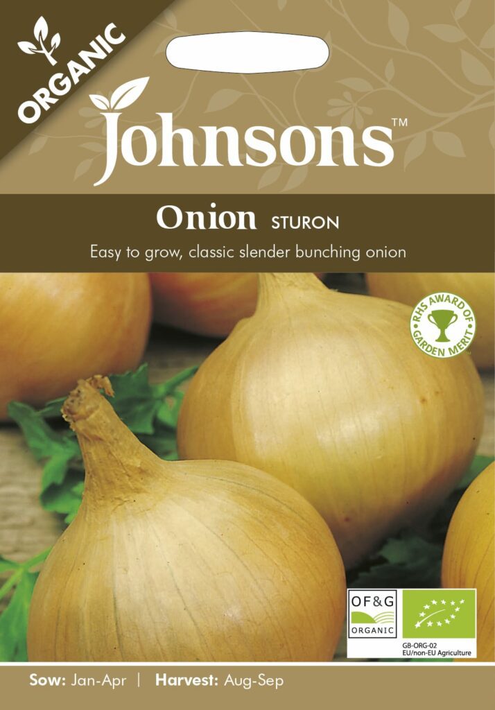 Johnsons Organic Onion Sturon Seeds 5010931283743