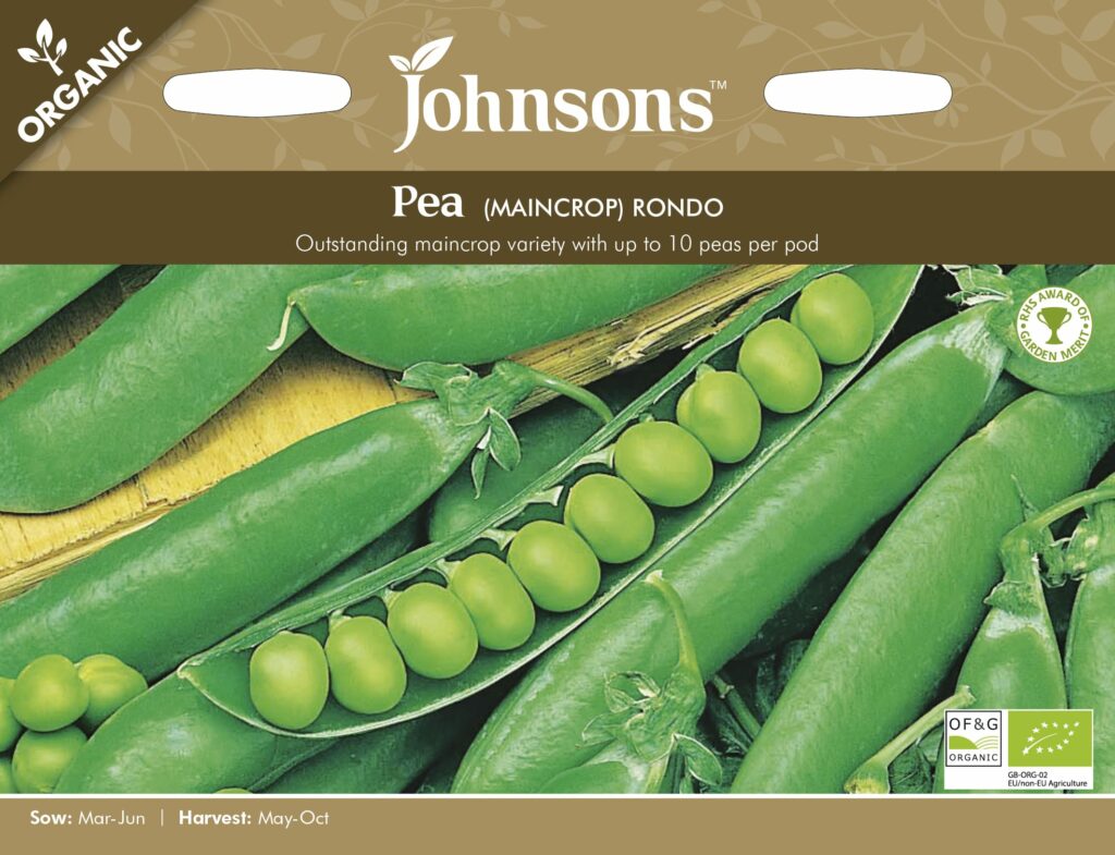 Johnsons Organic Pea Rondo Seeds 5010931283811