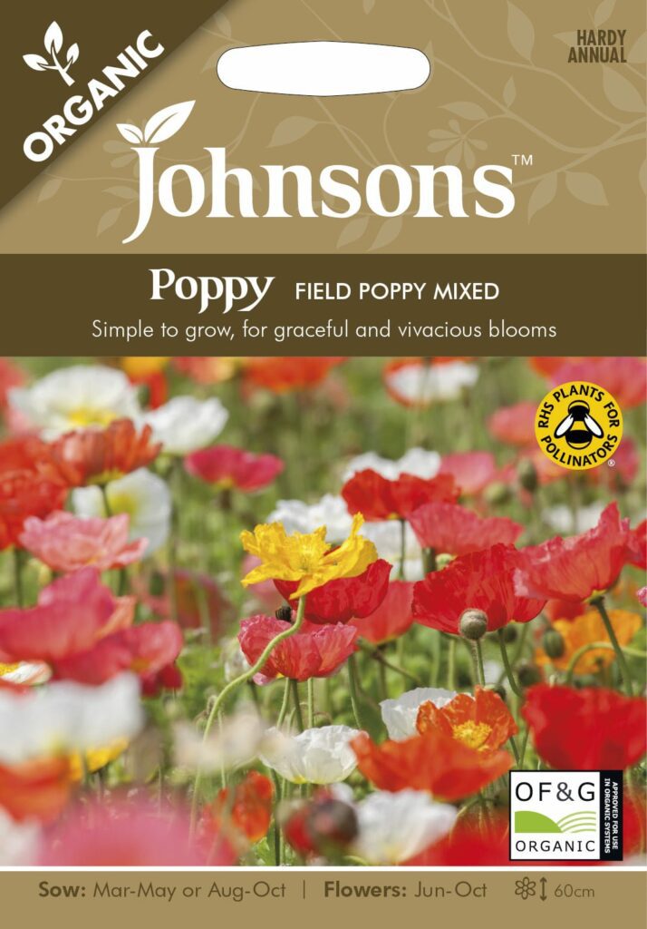 Johnsons Organic Poppy Field Poppy Mixed Seeds 5010931328390