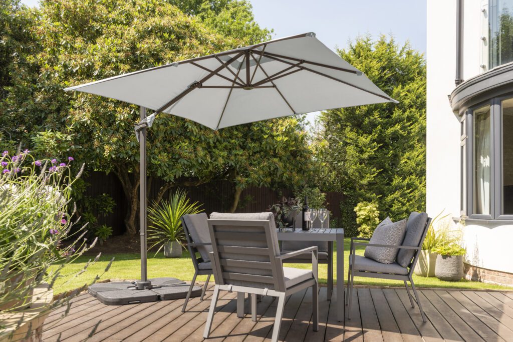 Royce Junior Square Cantilever Parasol with 80kg Base 5023242995502