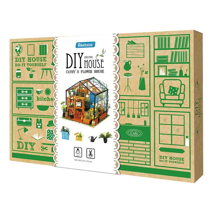 Robotime Cathy’s Flower House DIY 3D Model Kit 6946785108736