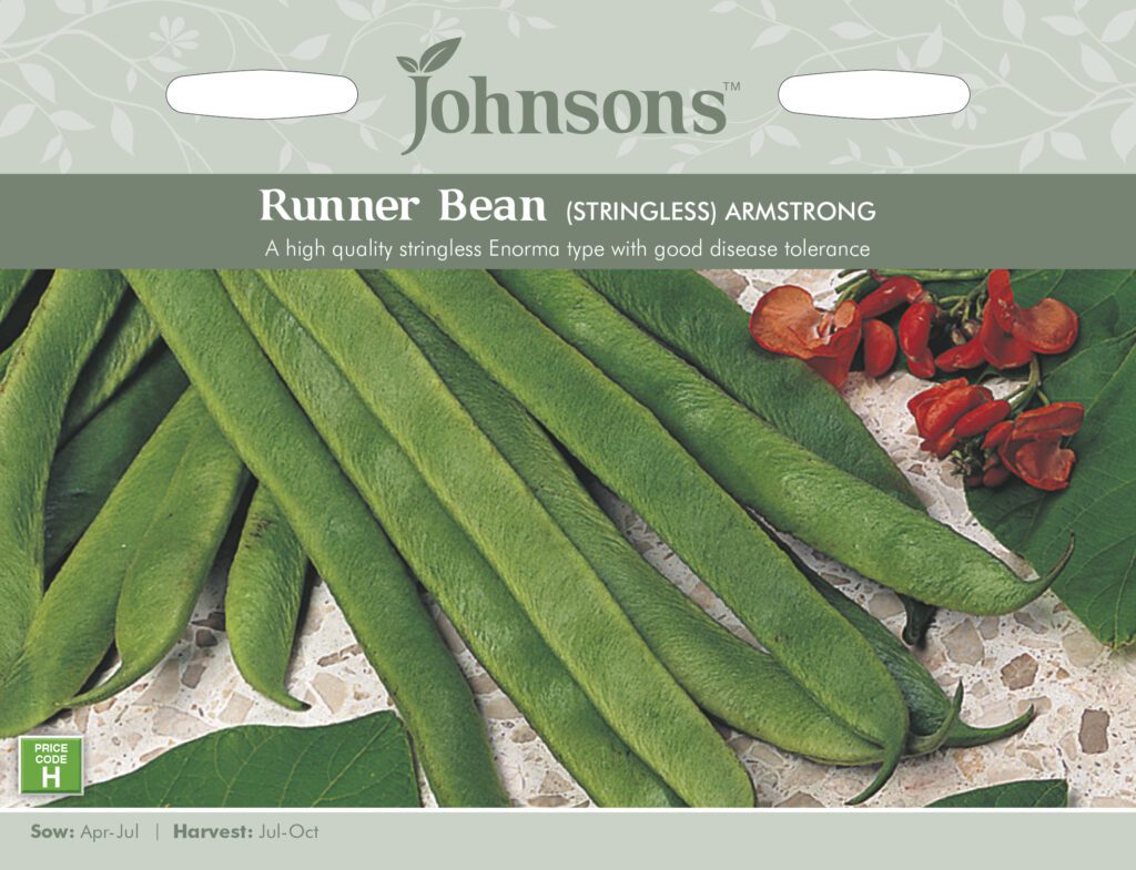 Johnsons Runner Bean Armstrong (Stringless) Seeds 5010931006472