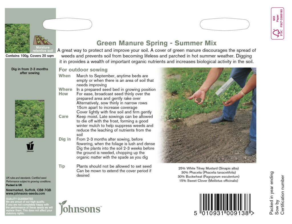 Johnsons Green Manure Autumn Mix Seeds 5010931009121