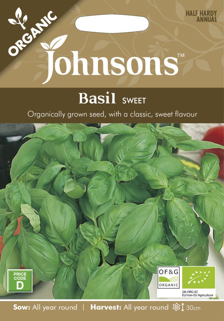 Johnsons Organic Basil Sweet Seeds 5010931101047