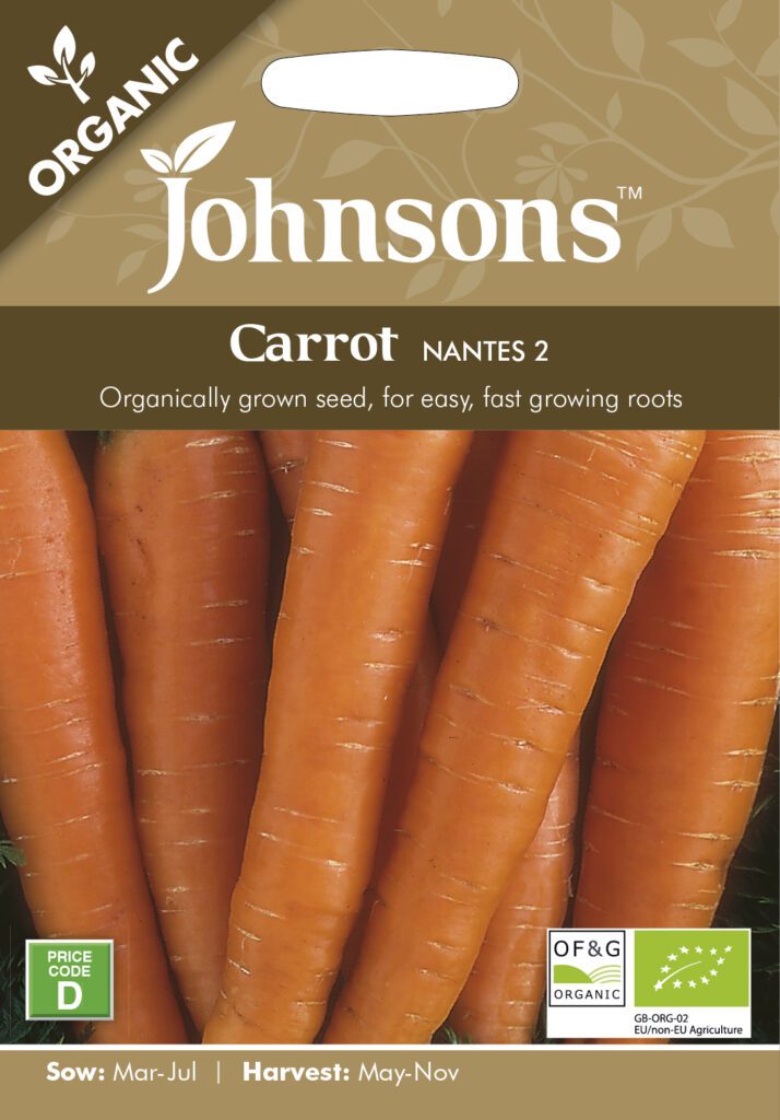 Johnsons Organic Carrot Nantes Seeds 5010931101085