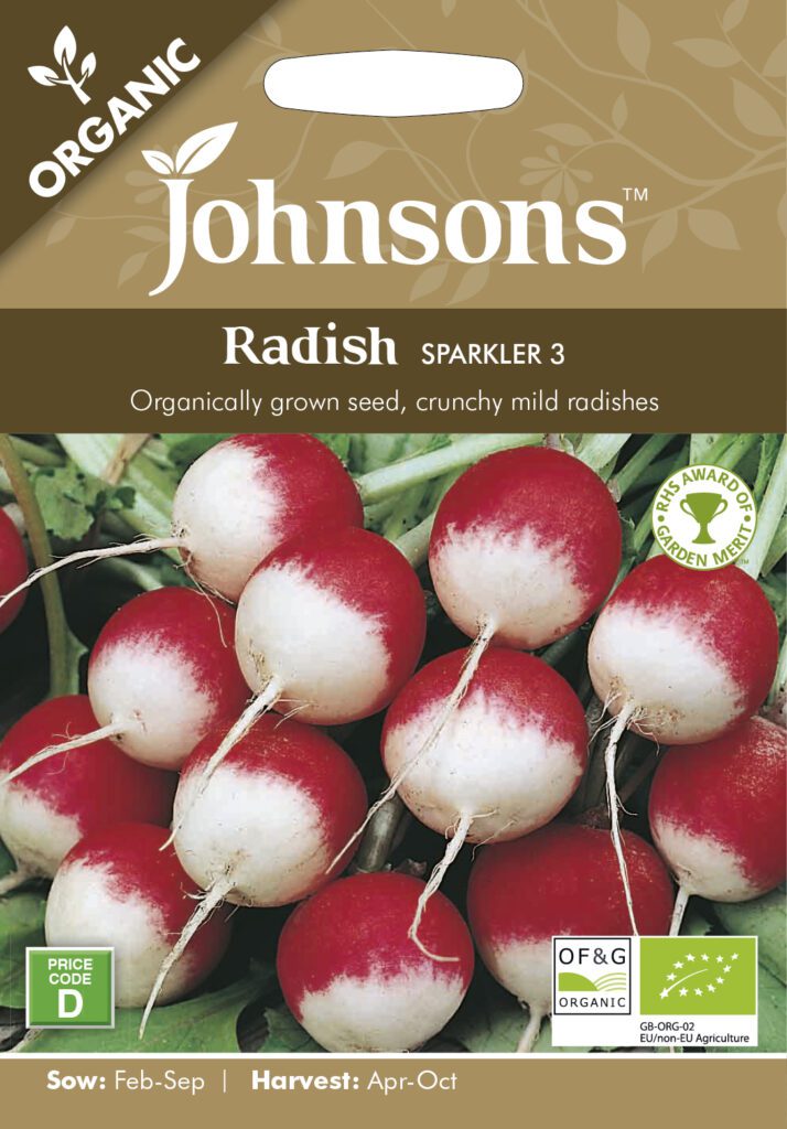 Johnsons Organic Radish Sparkler Seeds 5010931101160