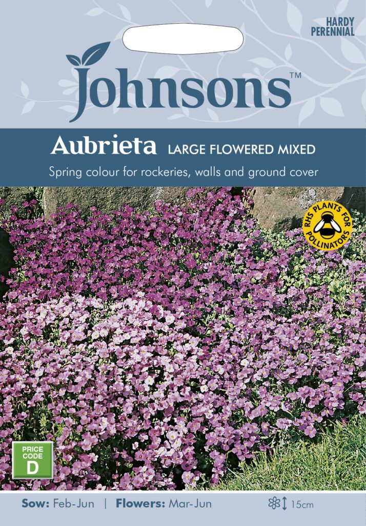 Johnsons Aubrieta Large Flowered Mixed Seeds 5010931110650