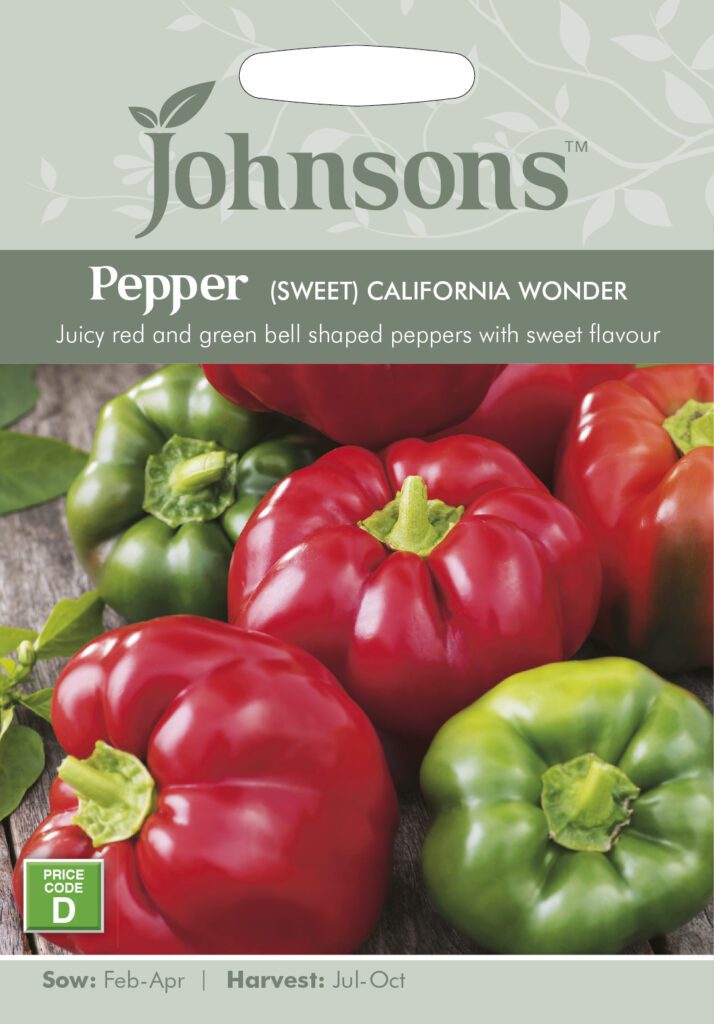 Johnsons Pepper California Wonder Seeds 5010931110988