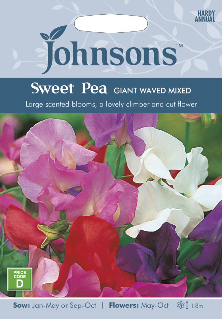 Johnsons Sweet Pea Giant Waved Mixed Seeds 5010931114405