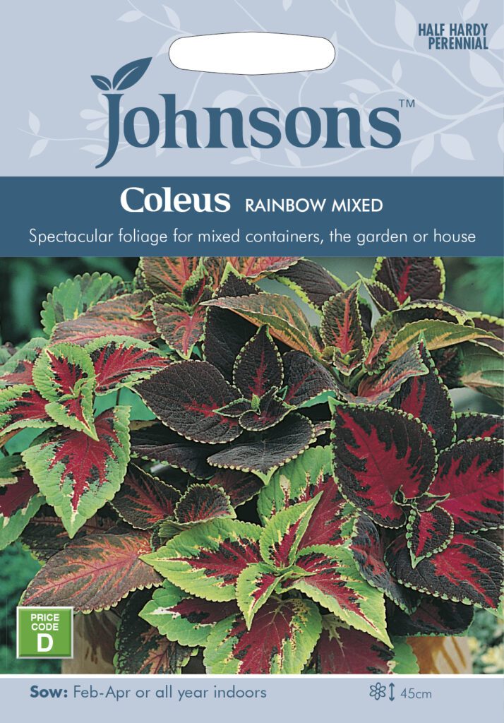 Johnsons Coleus Coleus Rainbow Mixed Seeds 5010931120222