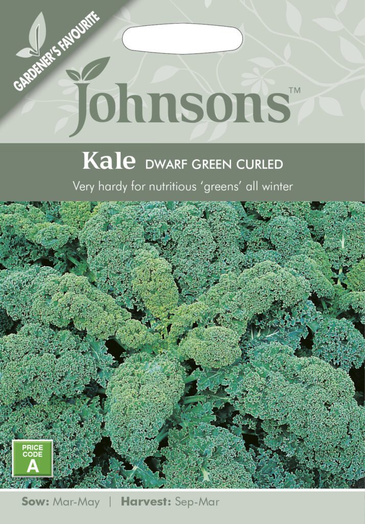 Johnsons Kale Dwarf Green Curled Seeds 5010931140145