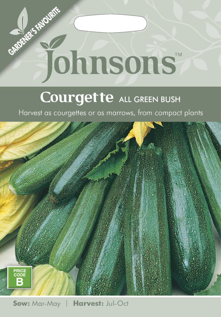 Johnsons Courgette All Green Bush Seeds 5010931142156