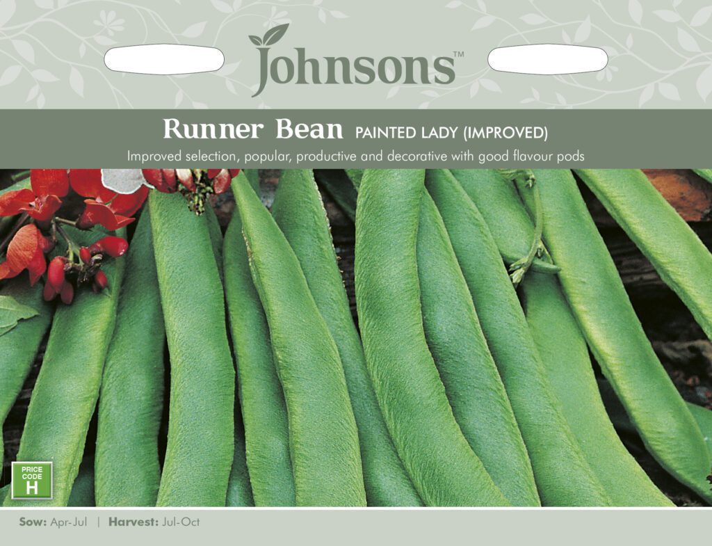 Johnsons Runner Bean Painted Lady Seeds 5010931203307