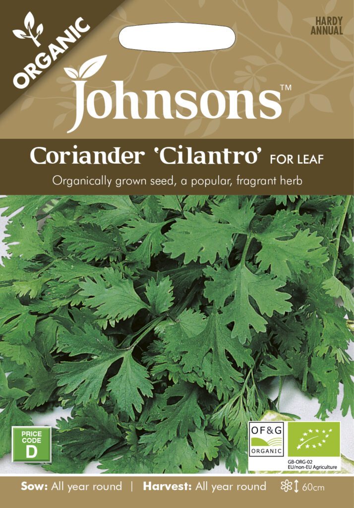 Johnsons Organic Coriander Cilantro For Leaf Seeds 5010931203727