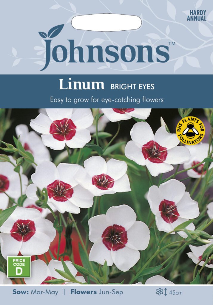 Johnsons Linum Bright Eyes Seeds 5010931273072