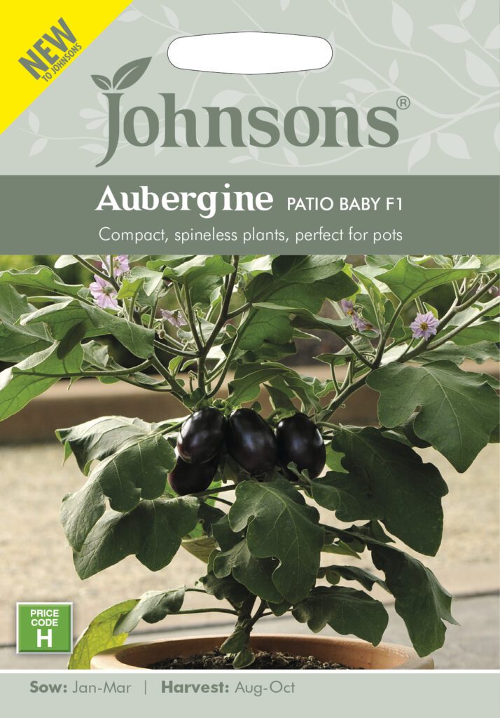 Johnsons Aubergine Patio Baby F1 Seeds 5010931381401