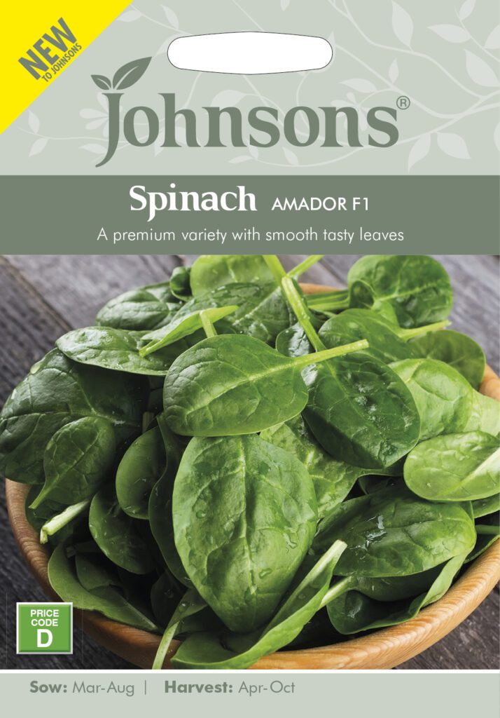 Johnsons Spinach Amador F1 Seeds 5010931385355