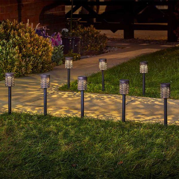 Biba Solar Garden Stake Lights Pack of 8 5050642077170