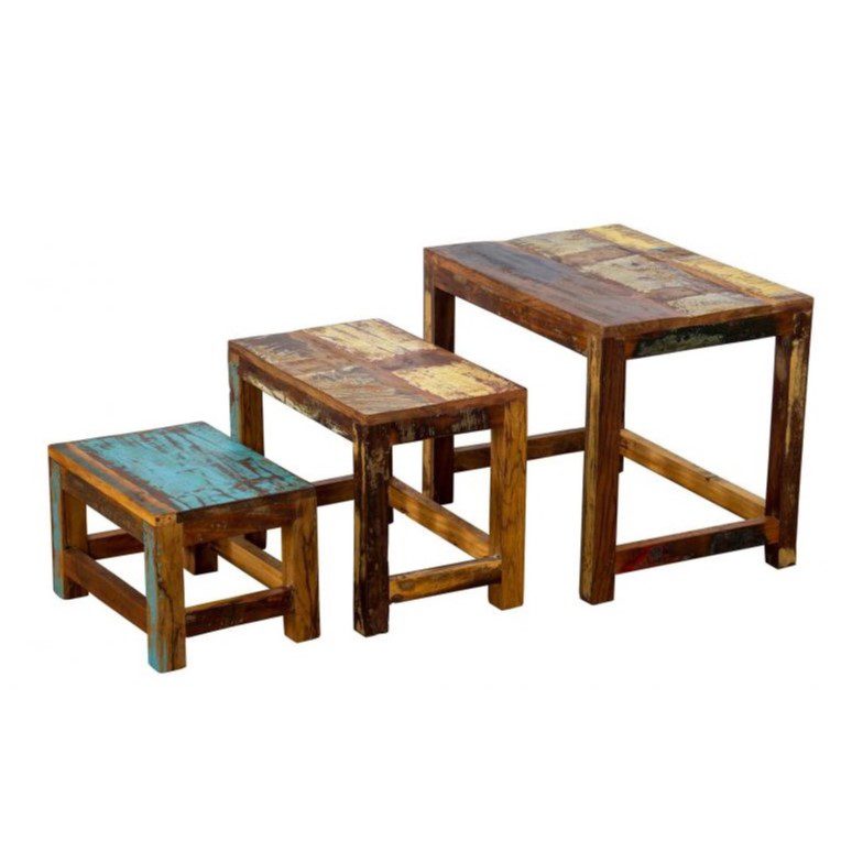 Marine Furniture Reclaimed Nesting Side Tables 5055759293475