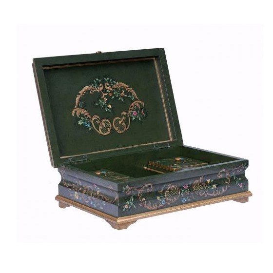 Toleware Green Fountain Jewellery Box 5055759284039