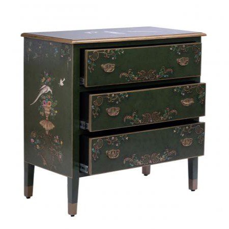 Toleware Green Fountain Chest of Drawers 5055759258894