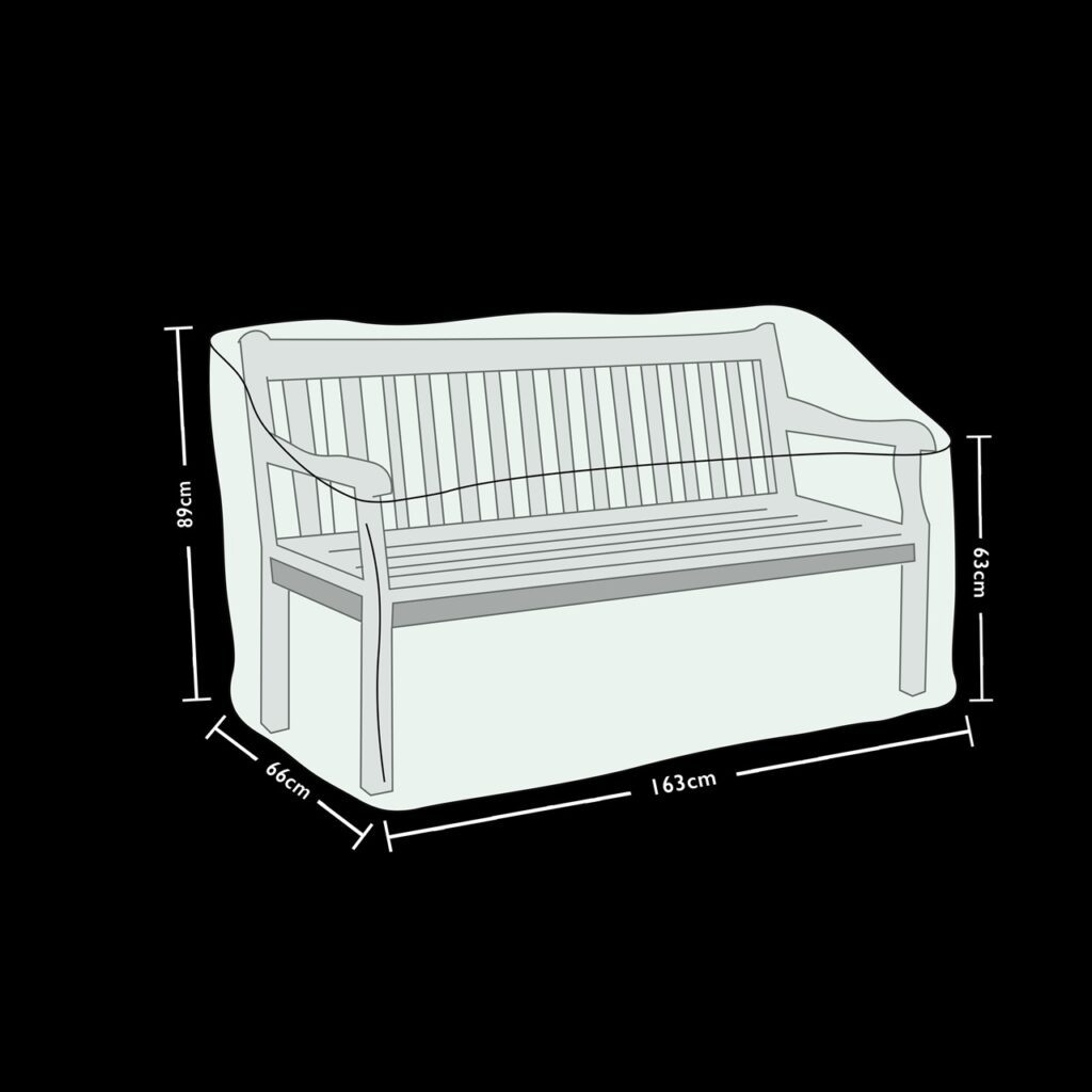 Garden Furniture Bench Cover – Prestige Grey – 3 Seat 5022506028024