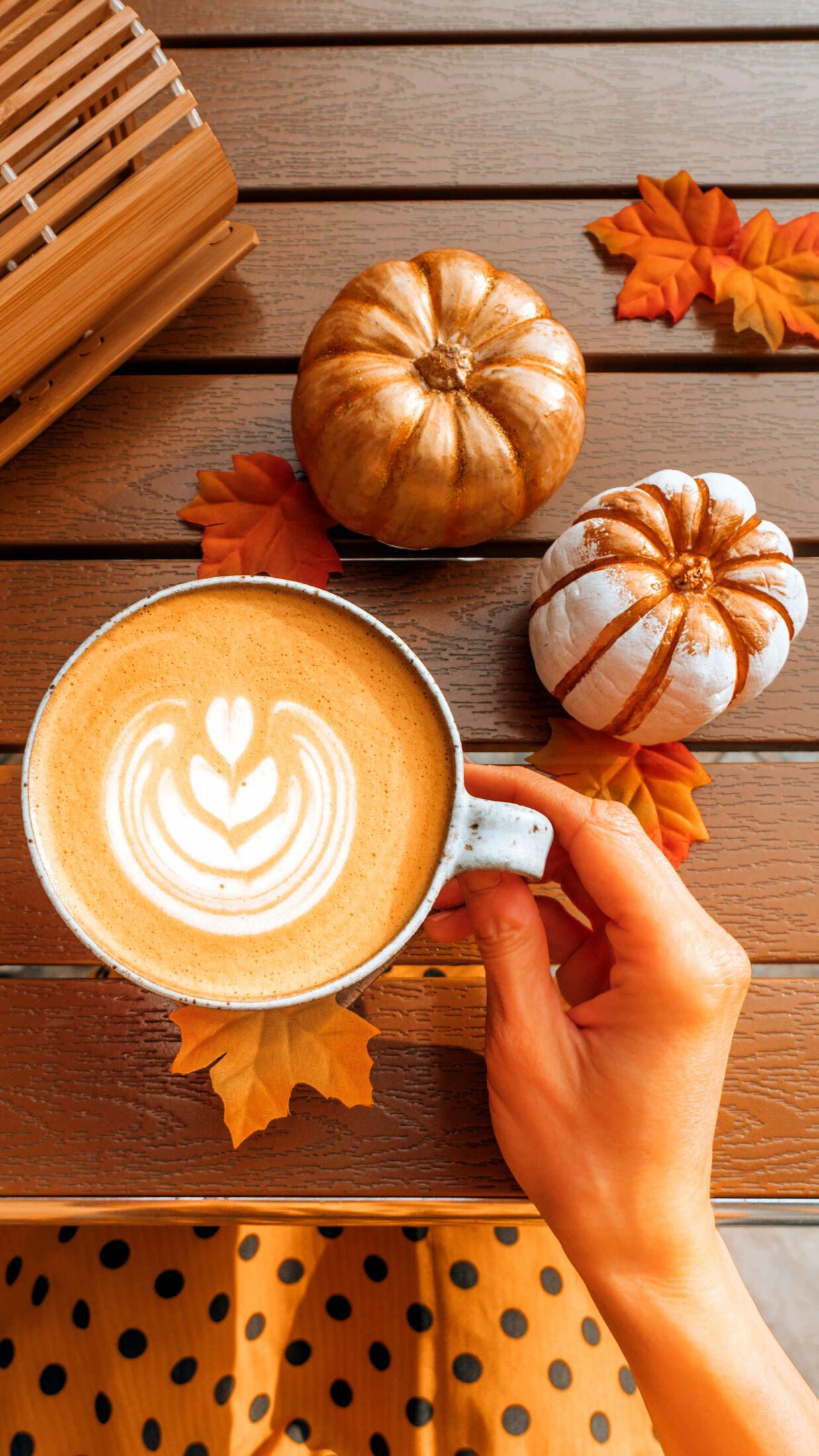 pumpkin latte held in a hand 1920 width