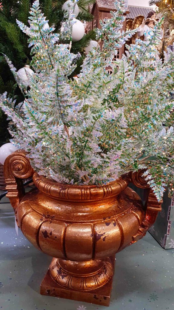 christmas ferns in a vase