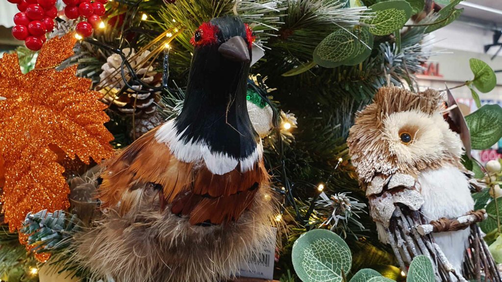 pheasant and owl woodland christmas decorations