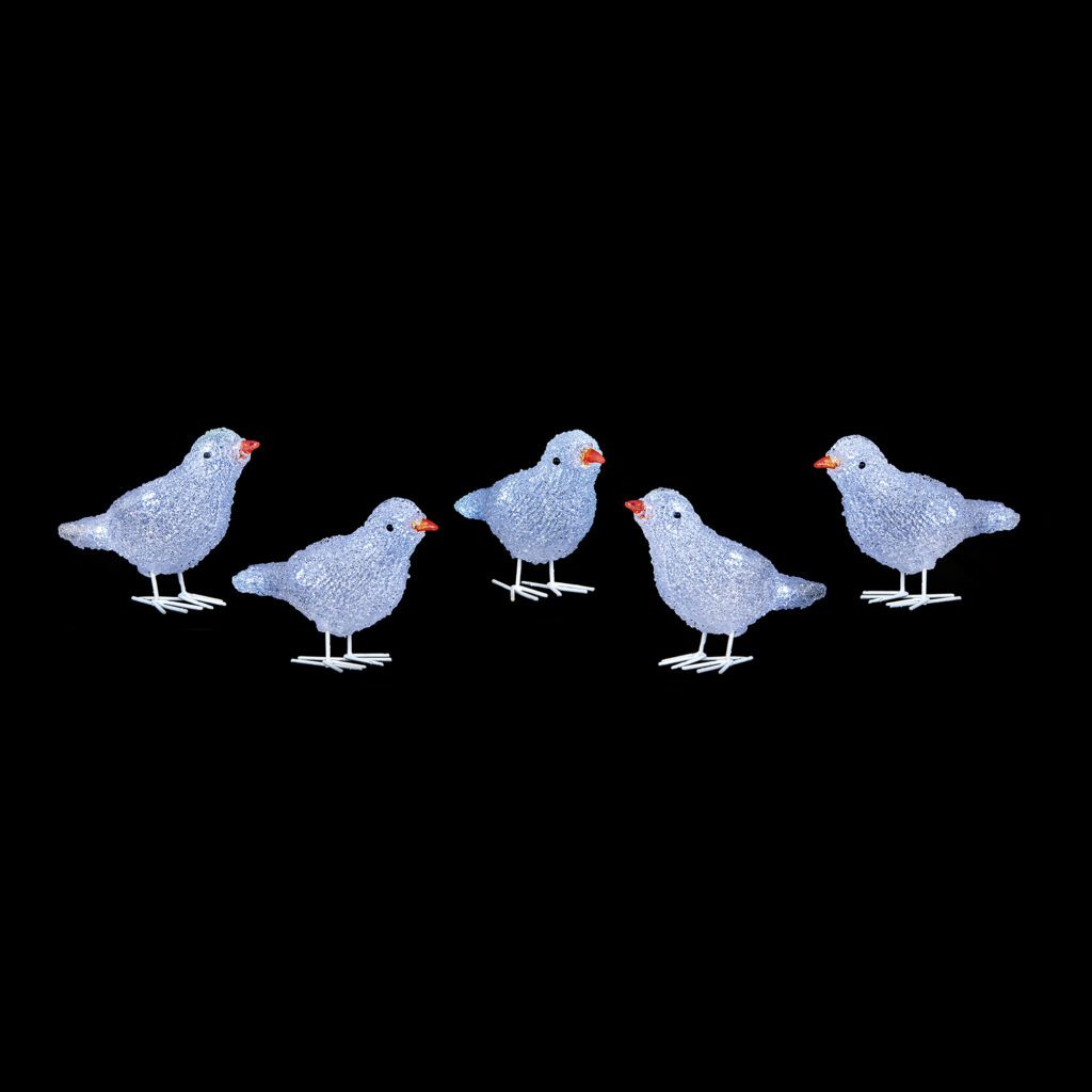 Acrylic Light Up Christmas Birds with 30 White LEDs 5053844224205