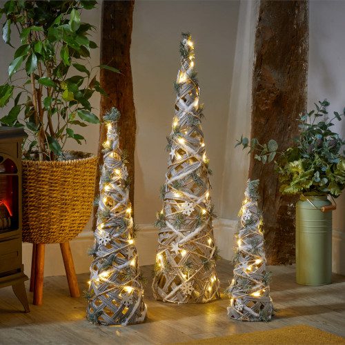 Light Up Wrapped Christmas Trees