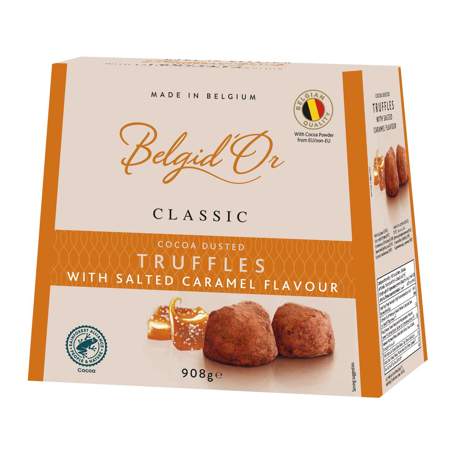 belgid or belgian cocoa dusted truffles salted caramel 908g